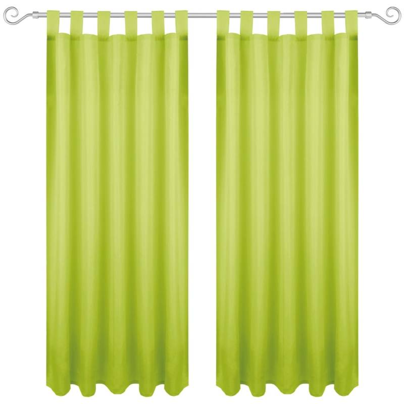 Bestgoodies Dekoschal Ellen Schlaufen Blickdicht 2er Pack 140 cm x 245 cm Grün von Bestgoodies