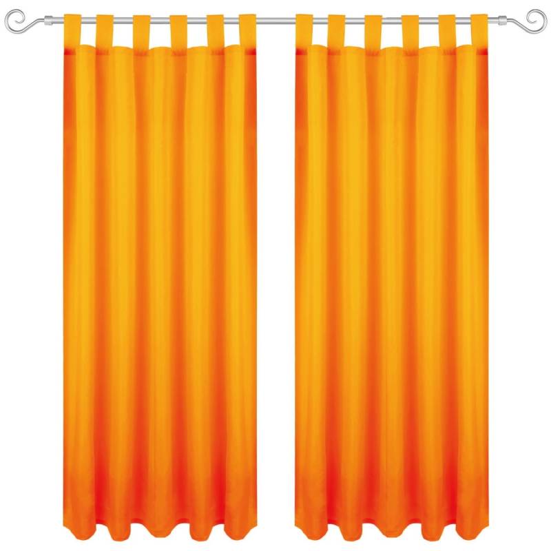 Bestgoodies Dekoschal Ellen Schlaufen Blickdicht 2er Pack 140 cm x 245 cm Hellorange von Bestgoodies