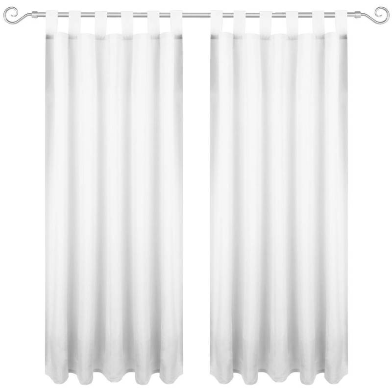 Bestgoodies Dekoschal Ellen Schlaufen Blickdicht 2er Pack 140 cm x 245 cm Weiß von Bestgoodies