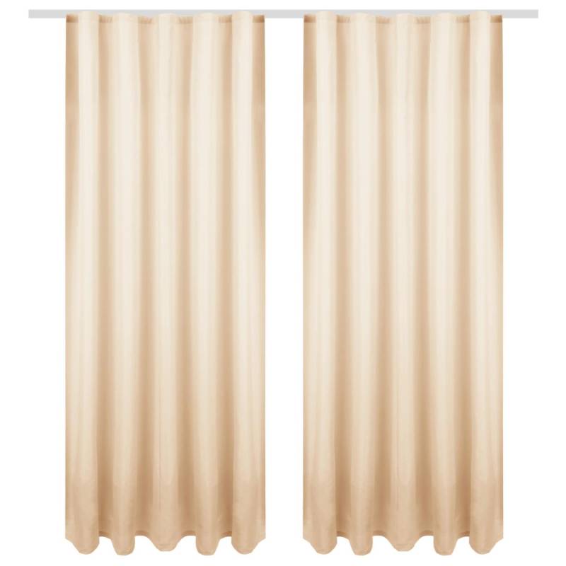 Bestgoodies Dekoschal Ellen Universalband Blickdicht 2er Pack 140 cm x 175 cm Beige von Bestgoodies