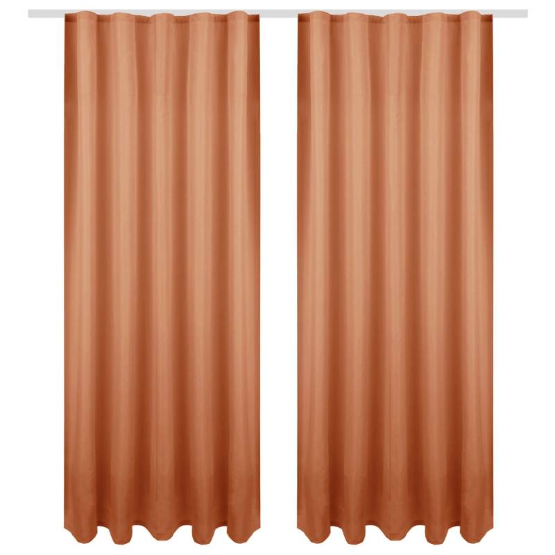 Bestgoodies Dekoschal Ellen Universalband Blickdicht 2er Pack 140 cm x 245 cm Hellbraun von Bestgoodies