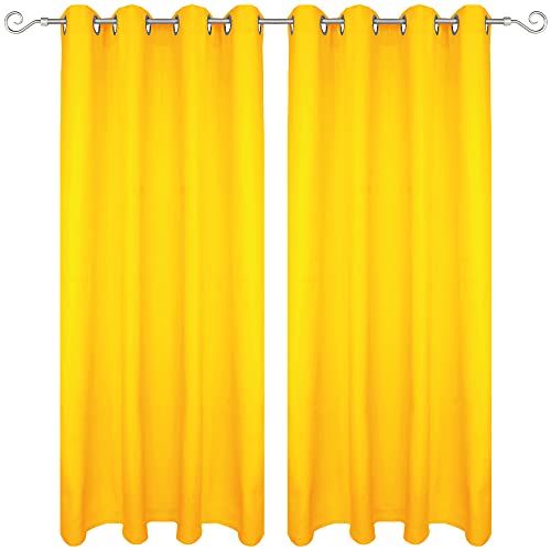 Bestgoodies Gardine mit Ösen 140x225 cm (Breite x Länge) in Gelb, blickdichter Vorhang, Ösenvorhang in vielen Variationen von Bestgoodies