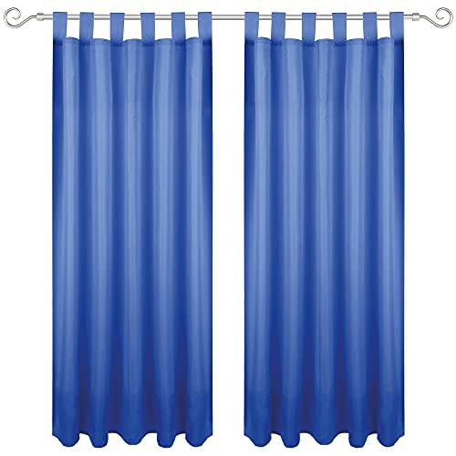 Bestgoodies Gardine mit Schlaufen 140x145 cm (Breite x Länge) in Blau, blickdichter Vorhang, Schlaufenvorhang in vielen Variationen von Bestgoodies