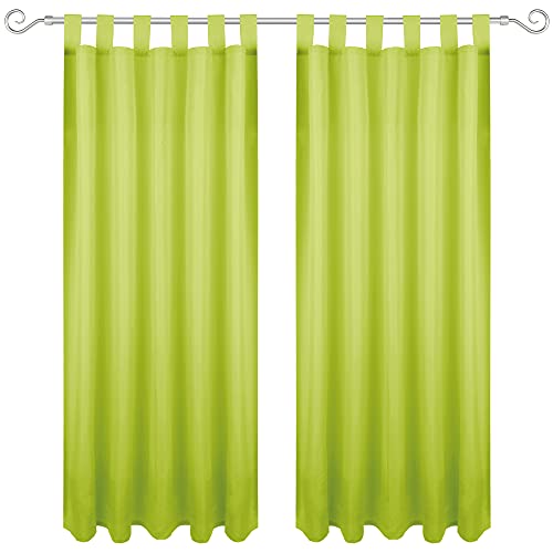 Bestgoodies Gardine mit Schlaufen 140x225 cm (Breite x Länge) in Grün, blickdichter Vorhang, Schlaufenvorhang in vielen Variationen von Bestgoodies