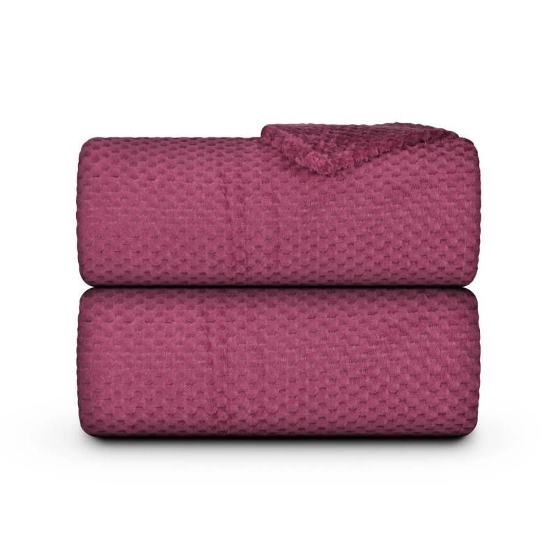 Bestgoodies Kuscheldecke 150 x 200 cm Cashmere Soft Touch Popcorn Weinrot von Bestgoodies