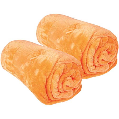 Bestgoodies Kuscheldecke im 2er Pack Wohndecke - extra weich - hochwertige Microfaser Flauschdecke, 150 x 200 cm - Orange von Bestgoodies