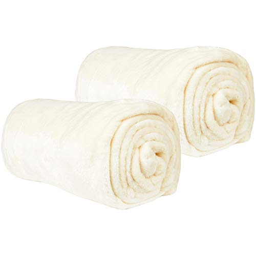 Bestgoodies Kuscheldecke im 2er Pack Wohndecke - extra weich - hochwertige Microfaser Flauschdecke, 180 x 220 cm - Champagner von Bestgoodies