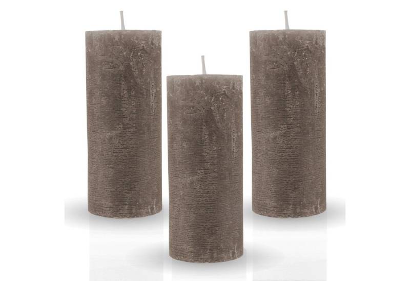 Bestgoodies Rustic-Kerze Stumpenkerzen Rustikal (3-tlg), Antik Kerze (vers. Farben / Größen), Duftfreie Altarkerze - Dekokerze von Bestgoodies