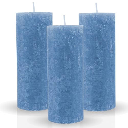 Bestgoodies Rustikale Stumpenkerze 3er-Pack Blau vers. Farben/Größen - Lange Brenndauer Antik Kerze, Duftfreie Altarkerze - Dekokerze, Adventskerze Bestgoodies Rustikale Stumpenkerze 3er-Pack Blau vers. Farben/Größen - Lange Brenndauer Antik Kerze, Duftfreie Altarkerze - Dekokerze, Adventskerze von Bestgoodies