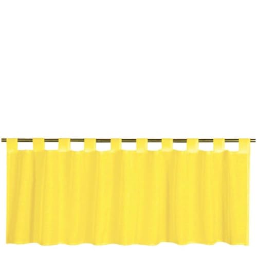 Bestgoodies Schlaufen-Bistrogardine in B160cm x L60cm, transparente Uni Scheibengardine Voile in vielen erhältlich (gelb - lemongelb) von Bestgoodies