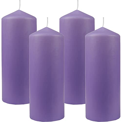 Bestgoodies Stumpenkerzen Wachskerzen Ø6cm x 17cm (4er Pack) Violett - Lange Brenndauer, Hergestellt in EU, Kerzen Blockkerzen - Wachs Stumpen von Bestgoodies