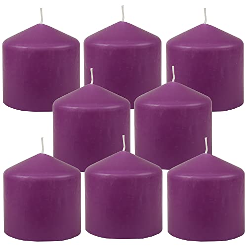 Bestgoodies Stumpenkerzen Wachskerzen Ø8cm x 8cm (8er Pack) Violett - Lange Brenndauer, Hergestellt in EU, Kerzen Blockkerzen - Wachs Stumpen von Bestgoodies