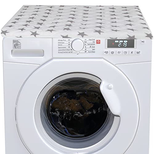 Bestgoodies Trockner und Waschmaschinenbezug (Sterne - Weiß) 60x60 cm mit Gummizug, Trocknerbezug Waschmaschinenschonbezug - Trocknerauflage ? von Bestgoodies