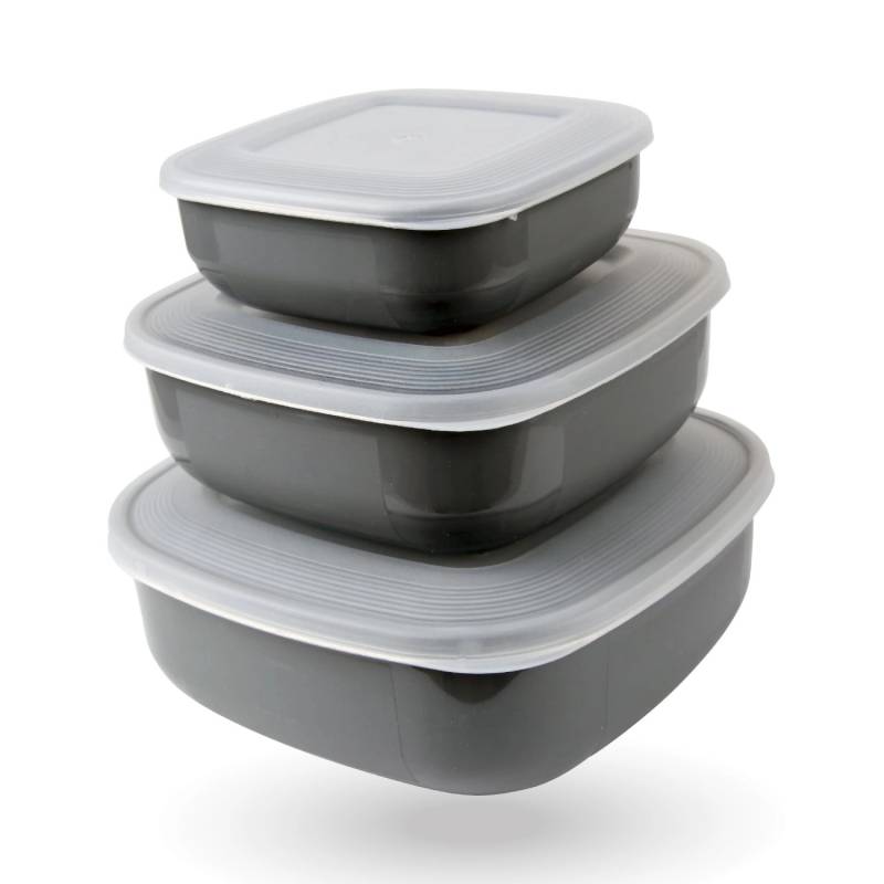 Bestgoodies Vorratsdosen 6er Set Eckig Grau 2 x 3er von Bestgoodies