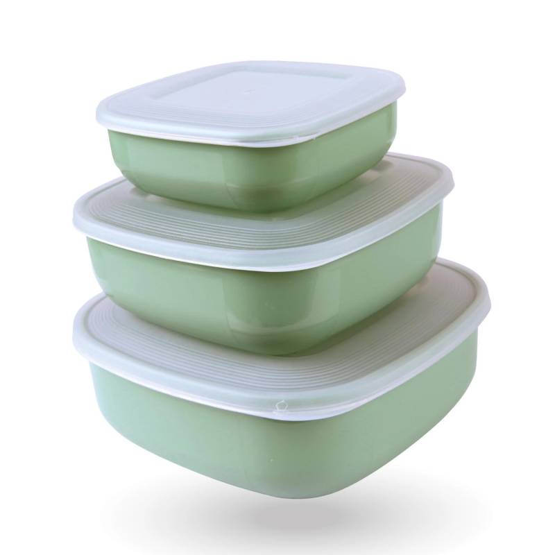 Bestgoodies Vorratsdosen 9er Set Eckig Grün 3 x 3er von Bestgoodies