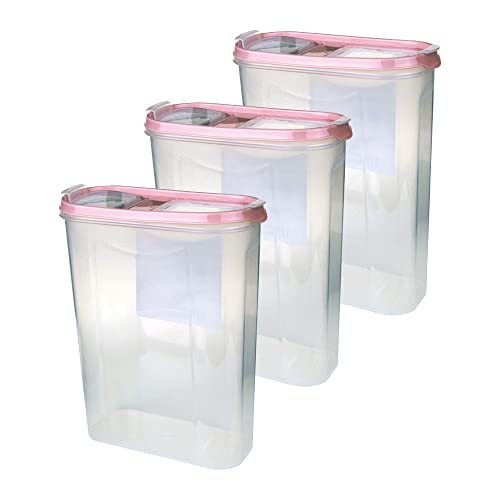 Bestgoodies Vorratsdosen mit Deckel (3er Pack - Altrose) 2,8 Liter, Luftdicht Schüttdose BPA frei lebensmittelecht, Vorratsbehälter Set - Müslispender von Bestgoodies