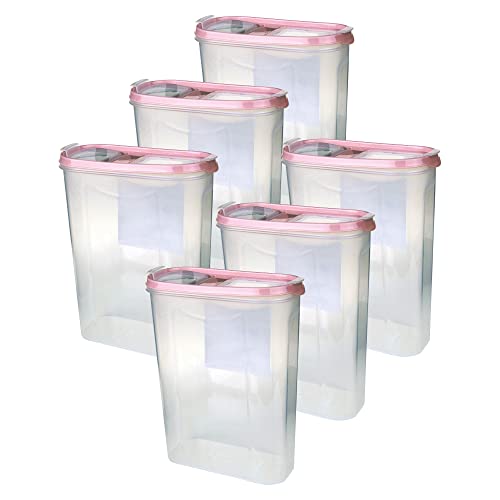 Bestgoodies Vorratsdosen mit Deckel (6er Pack - Altrose) 2,8 Liter, Luftdicht Schüttdose BPA frei lebensmittelecht, Vorratsbehälter Set - Müslispender von Bestgoodies