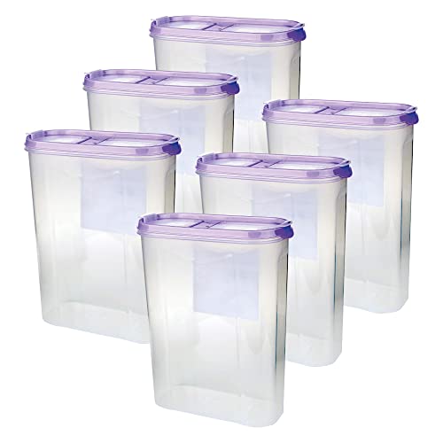 Bestgoodies Vorratsdosen mit Deckel (6er Pack - Lila) 2,8 Liter, Luftdicht Schüttdose BPA frei lebensmittelecht, Vorratsbehälter Set - Müslispender von Bestgoodies