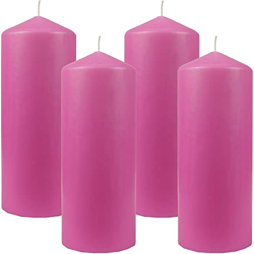 Bestgoodies Wachskerzen (4er Pack) Rose Stumpenkerzen Ø6cm x 13,5cm - Kerze in vielen Farben, Lange Brenndauer - Hergestellt in EU - Kerzen Blockkerzen von Bestgoodies