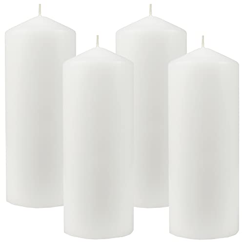Bestgoodies Wachskerzen (4er Pack) Weiß Stumpenkerzen Ø6cm x 13,5cm - Kerze in vielen Farben, Lange Brenndauer - Hergestellt in EU - Kerzen Blockkerzen von Bestgoodies