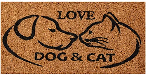 Bestgoodies braune Kokosfaser Fußmatte 25x50 cm (Hund & Katze), weitere Motive erhältlich von Bestgoodies