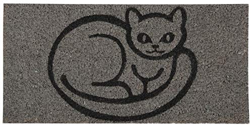 Bestgoodies graue Kokosfaser Fußmatte 25x50 cm (Katze), weitere Motive erhältlich von Bestgoodies