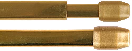 Gardinenstange Bistrostange (Messing Glanz) als 2er Pack - 2 Vitragestangen ausziehbar (40-60 cm) von Bestgoodies