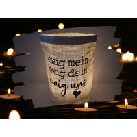 Besticktes Windlicht "Ewig" //Freie Farbwahl// - Lichtbeutel Kerzenglas Deko Garten Tischdeko Party Teelicht Laterne Besticktes Windlicht "Ewig" //Freie Farbwahl// - Lichtbeutel Kerzenglas Deko Garten Tischdeko Party Teelicht Laterne von Bestickend