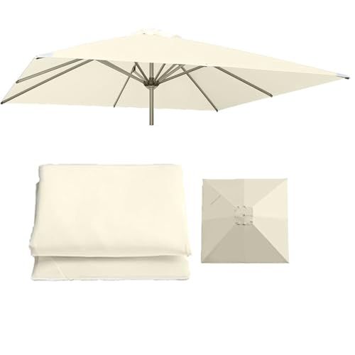 10 Fuß quadratischer Terrassenschirm, 8 Rippen, Ersatzstoff für Gartentischschirm, Sonnenschirmabdeckung für Marktpool, UV-beständiges Segeltuch von Bestiry