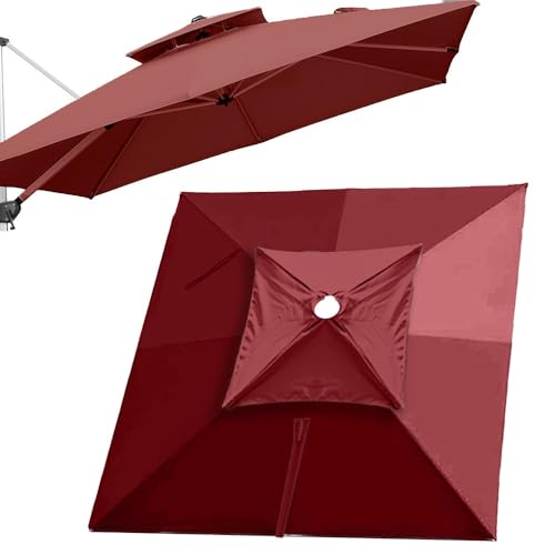 Bestiry 10 FT Freischwinger-Sonnenschirm, quadratisch, 8 Rippen, Ersatzstoff für Terrassenschirm, Ersatzstoff für Sonnenschirmoberteil für Gartenpool von Bestiry