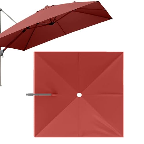 Bestiry 10 Fuß quadratischer Freiarmschirm, Ersatzstoff, 8 Rippen, Terrassenschirmdach, Garten-/Hof-/Pool-Offset-Schirme, Sonnenschutzabdeckung von Bestiry