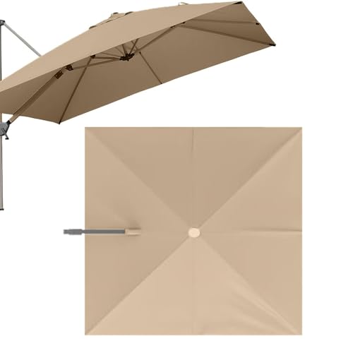Bestiry 10 Fuß quadratischer Freiarmschirm, Ersatzstoff, 8 Rippen, Terrassenschirmdach, Garten-/Hof-/Pool-Offset-Schirme, Sonnenschutzabdeckung Bestiry 10 Fuß quadratischer Freiarmschirm, Ersatzstoff, 8 Rippen, Terrassenschirmdach, Garten-/Hof-/Pool-Offset-Schirme, Sonnenschutzabdeckung von Bestiry