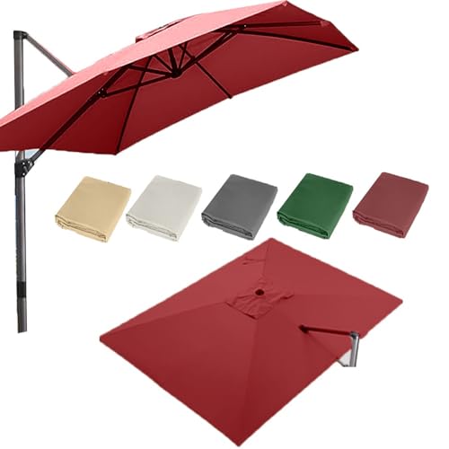 Bestiry 10' X 13' Ampelschirm-Ersatzstoff, rechteckig, 8 Rippen, Ersatzstoff für Gartenschirmdach, große Terrassenschirm-Oberseite, UV-Schutz von Bestiry