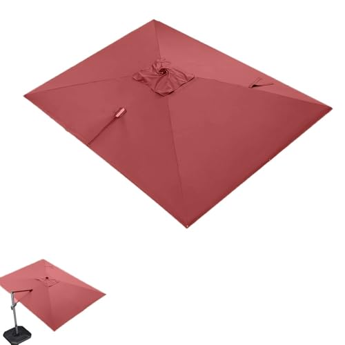 Bestiry 10' X 13' Rechteckiger versetzter Schirm, 8 Rippen, freitragender Terrassenschirm, Ersatzstoff, Outdoor-Schirme, Sonnenschutzabdeckung, UV-Schutz von Bestiry