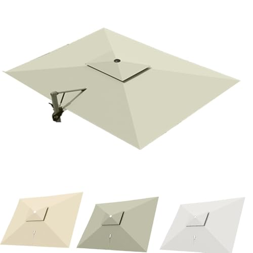 Bestiry 10' x 13' Ersatzstoff für rechteckigen Ampelschirm, 8 Streben, Ersatzstoff für Terrassenschirmdach, große Gartenschirm-Oberseite, UV-Schutz (Taupe, 3 x 4 m (10' x 13') Doppeldach) von Bestiry