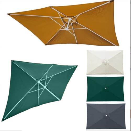 Bestiry 10'x6,5' rechteckiges Schirmdach mit 6 Rippen, Ersatzstoff für Terrassenschirm, UV-Schutz, Ersatzabdeckung für Sonnenschirmoberteil für den Garten im Freien (Khaki) von Bestiry