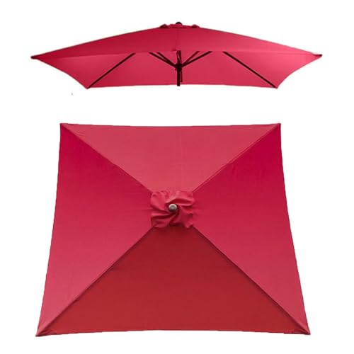 Bestiry 6,5' x 6,5' Sonnenschirmdach, 4 Rippen, Tischschirm-Ersatzabdeckung, Garten-Strand-Hof-Sonnenschirm-Ersatztuch, UV-Schutzgewebe (rot) von Bestiry