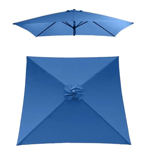 Bestiry 6,5' x 6,5' Sonnenschirmdach, 4-Speichen-Ersatzdach für Tischschirme, Ersatzstoff für Sonnenschirmoberteil für Garten, Strand, Hof, UV-Schutzgewebe (blau) von Bestiry