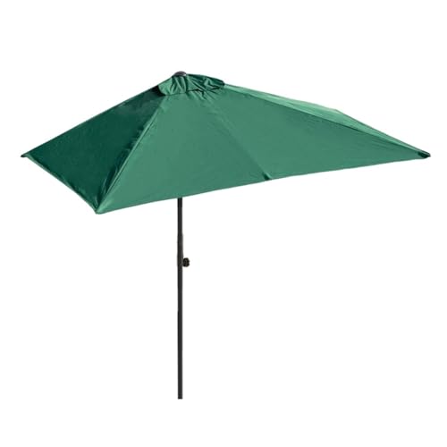 Bestiry Halbrechteckiger Terrassenschirm, Balkon-Wandschirm, UV-Schutz, halber Sonnenschirm für den Außenbereich, für Garten, Deck, Markt, Hinterhof, höhenverstellbar (Dunkelgrün, 200 cm) von Bestiry