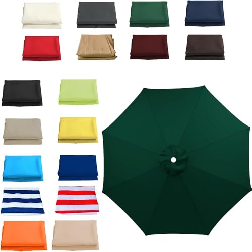 Ersatz-Sonnenschirmdach mit 6 oder 8 Armen, Ersatztuch für freitragenden Sonnenschirm, 6,5', 7,5', 8', 9', 10', Ersatzbezug für Sonnenschirm für Terrassentisch im Freien (Dunkelgrün, 8 Rippen/2 m (6,5 Ersatz-Sonnenschirmdach mit 6 oder 8 Armen, Ersatztuch für freitragenden Sonnenschirm, 6,5', 7,5', 8', 9', 10', Ersatzbezug für Sonnenschirm für Terrassentisch im Freien (Dunkelgrün, 8 Rippen/2 m (6,5 von Bestiry