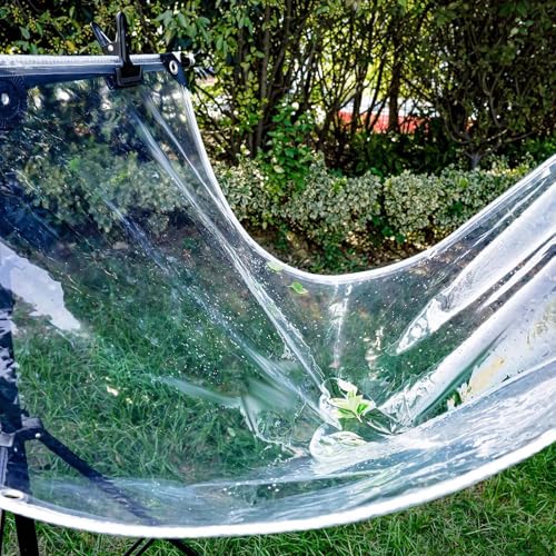 Transparente Planen, strapazierfähig, wasserabweisend, 2,6 x 6,6 Fuß, transparente wasserdichte PVC-Vinylplane, 14 Mil dicke Planenabdeckung mit Ösen und verstärktem Rand, regendichte Abdeckung für d von Bestiry