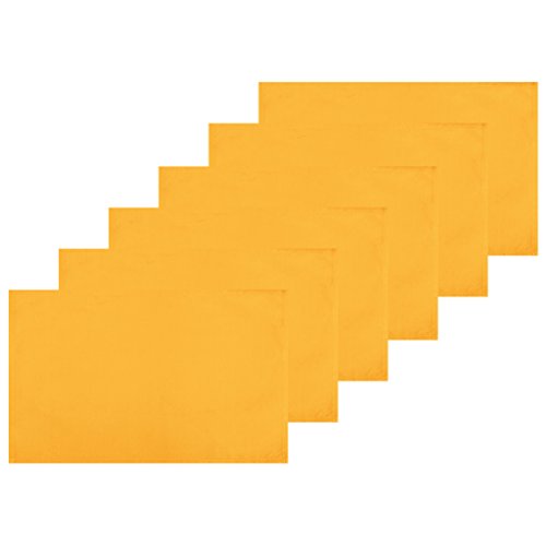 6er Set Tischsets Platzset Tischuntersetzer Platzdeckchen Tischdeko Tischmatte Essensunterlage Maße 30x45 cm, Farbe: Hellorange - Marigold von Bestlivings