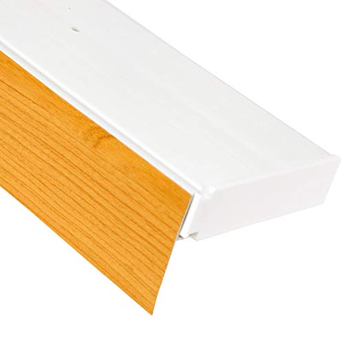 Bestlivings 2-Läufige Vorhangschiene mit Innenlauf aus Kunststoff in 330cm (1x90cm, 2x120cm), Kunststoff Blende Eiche Optik, Gardinenschiene von Bestlivings