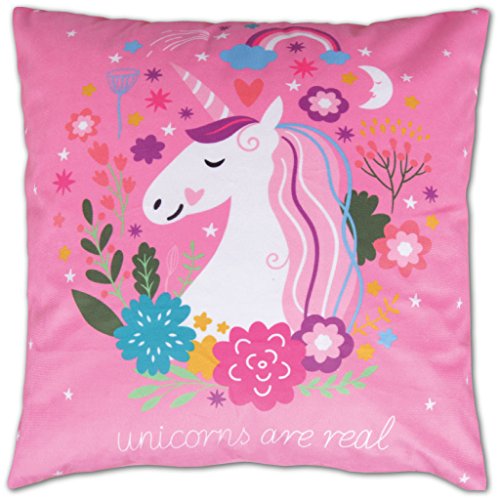 Bestlivings 2er Set Kissenbezug Fotodruck Motiv in 40x40 cm, Flauschig weiche Kissen-Hülle Doppelpack, viele Motive erhältlich (Design: Einhorn Pink) von Bestlivings