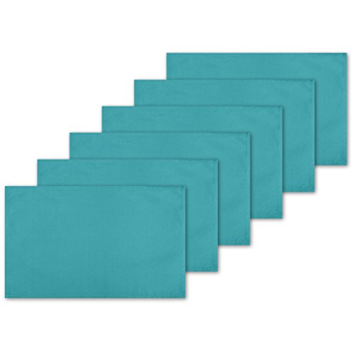 Bestlivings 6er Set Tischsets Platzset Tischuntersetzer Platzdeckchen Tischdeko Tischmatte Essensunterlage Maße 30x45 cm, Farbe: türkis - Petrol von Bestlivings