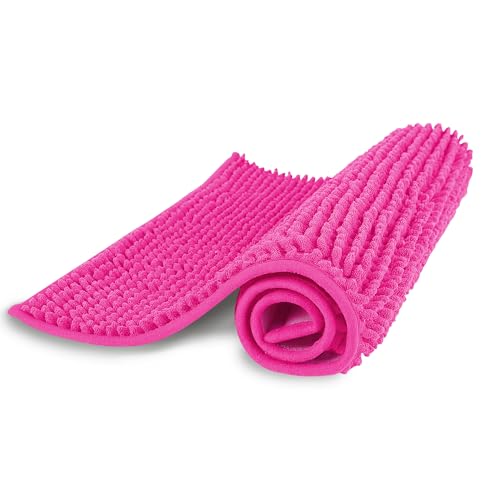 Bestlivings Badematte XXL (Pink) 60x90cm, rutschfest und waschbar - extra saugstarker Badezimmerteppich - Flauschiger Badvorleger, schnelltrocknender Duschvorleger von Bestlivings