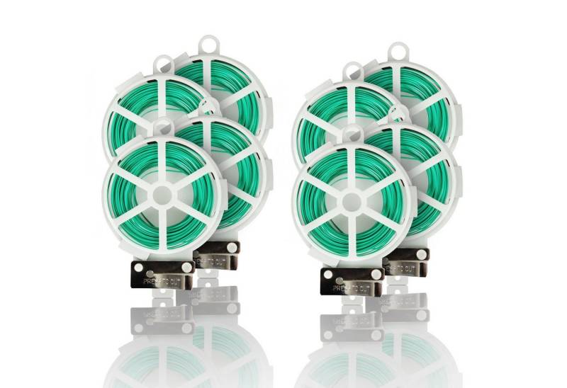 Bestlivings Bindedraht BD-04947, (8St), Blumendraht mit Abschneidevorrichtung, 8 Rollen (je 30m), Rostfrei von Bestlivings