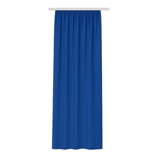 Bestlivings Vorhang Blickdicht (140x245cm / 1 Stück) Gardine Uni (Blau) mit Kräuselband/Universalband, Dekoschal für Fenster, Balkon - Dekorativer Gardinenschal von Bestlivings