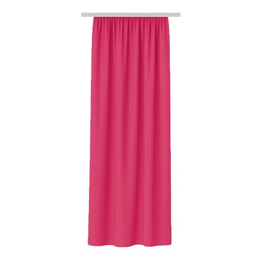 Bestlivings Vorhang Blickdicht (140x175cm / 1 Stück) Gardine Uni (Pink) mit Kräuselband/Universalband, Dekoschal für Fenster, Balkon - Dekorativer Gardinenschal von Bestlivings
