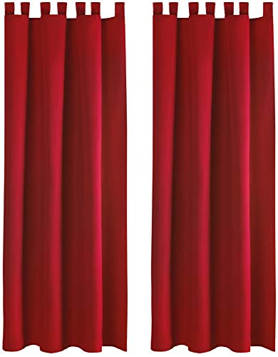 Bestlivings Blickdichte Gardine im 2er Pack mit Schlaufen (140x175 cm/Rot), in vielen Farben von Bestlivings